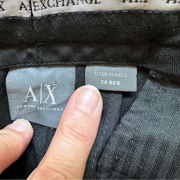 Armani Exchange Black Chino Pants - Work Career - Men Size 30R - Picture 3 of 6